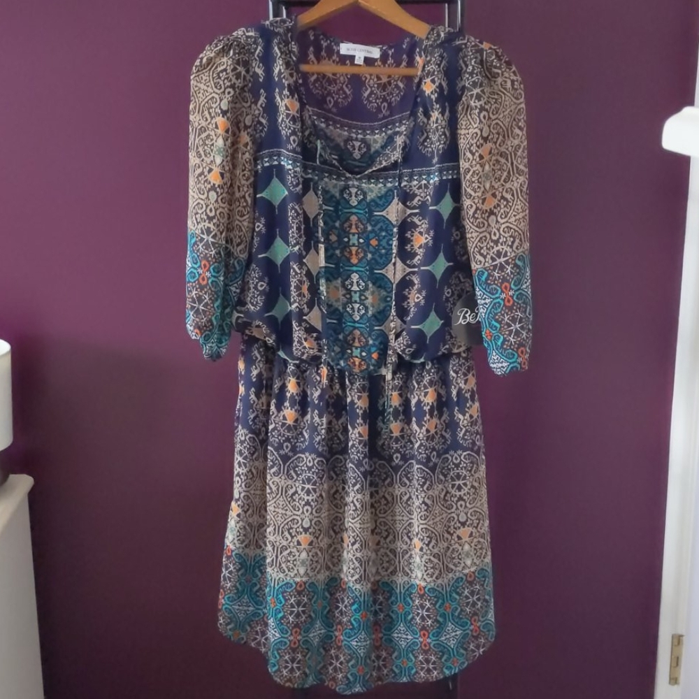 Multi color 3/4 Sleeve Dress